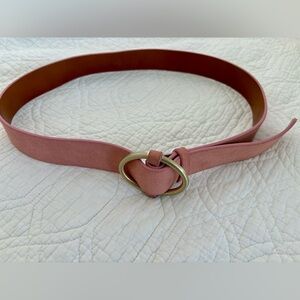 Rachel Parcell Dusty Rose Leather Knot Belt with Gold Ring